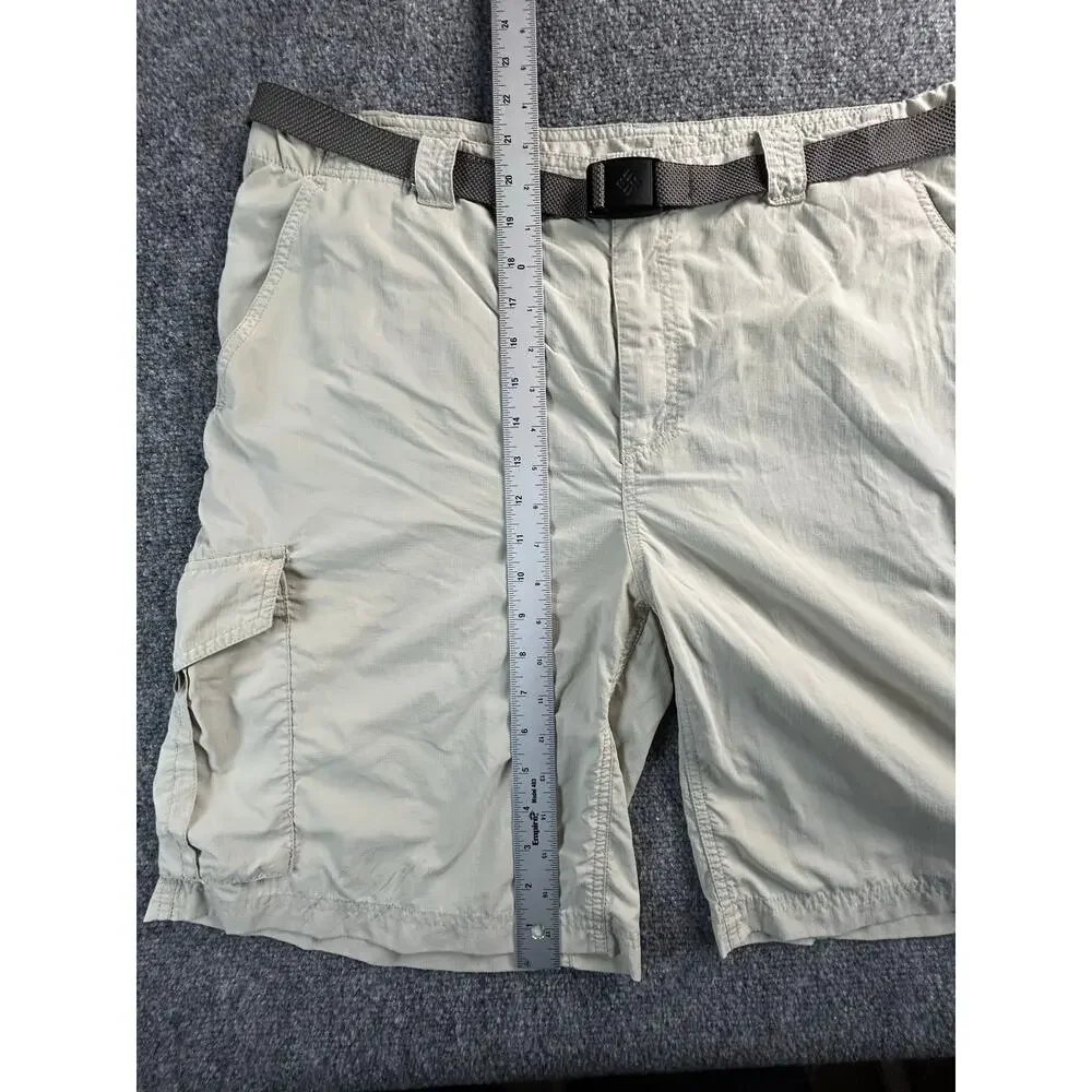 Columbia PFG Omni-Shade Cargo Fishing Shorts Men's 36W Khaki Belted